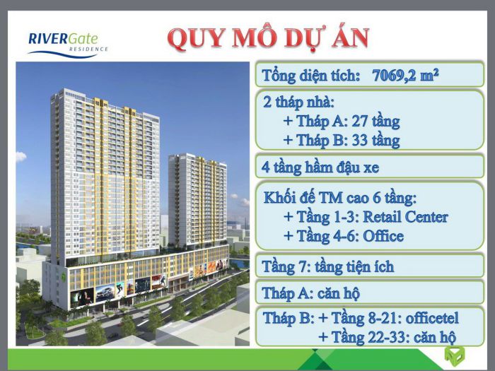 Dự án có tên thương mại là River Gate nằm tại bến Vân Đồn, quận 4, thành phố Hồ Chí Minh